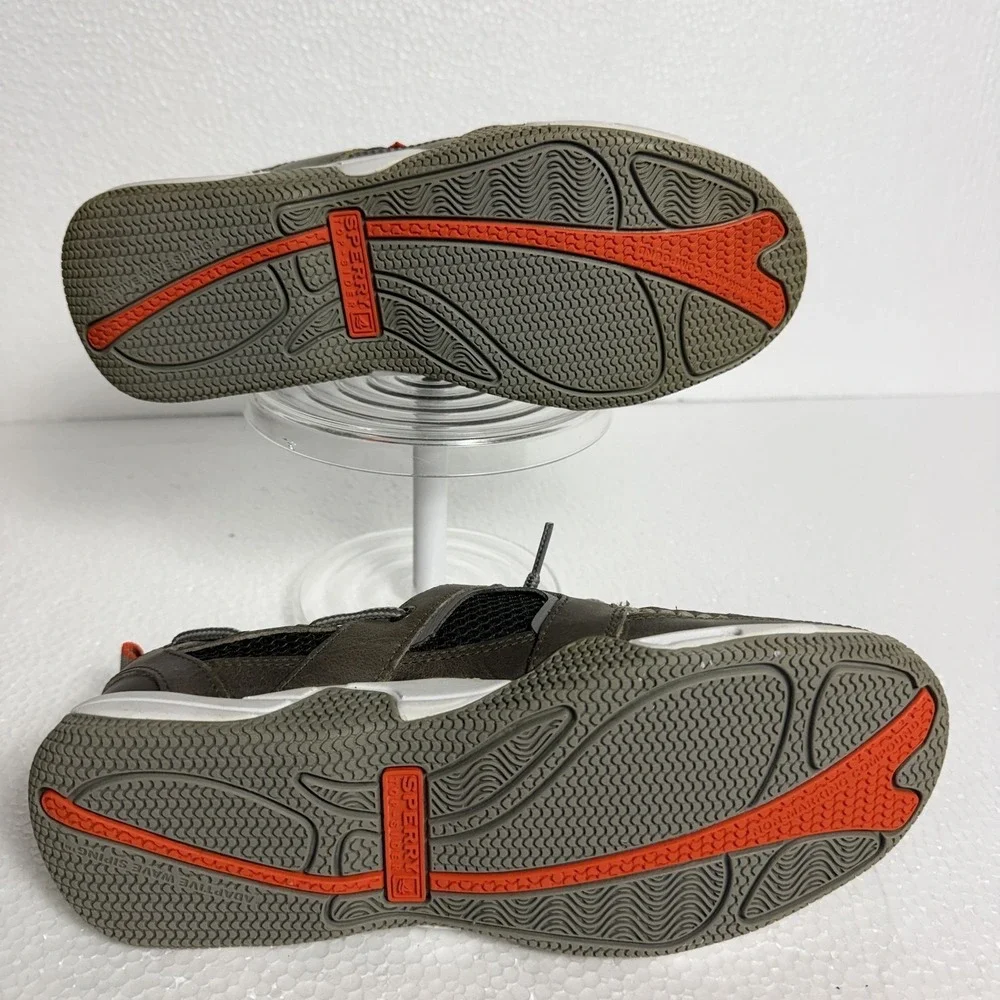 Sperry Shoes Mens Size 8 Brown Leather Boat Sneaker Mesh Lace Up Casual 10528703